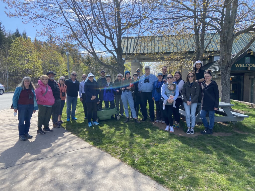 Birders gathering at Shubie Park